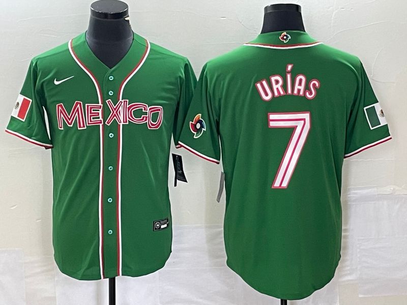 Men 2023 World Cub Mexico #7 Urias Green Nike MLB Jersey17->more jerseys->MLB Jersey